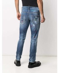 blaue Jeans mit Destroyed-Effekten von DSQUARED2