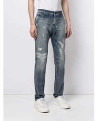 blaue Jeans mit Destroyed-Effekten von Dolce & Gabbana