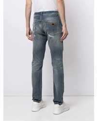 blaue Jeans mit Destroyed-Effekten von Dolce & Gabbana