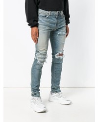 blaue Jeans mit Destroyed-Effekten von Amiri