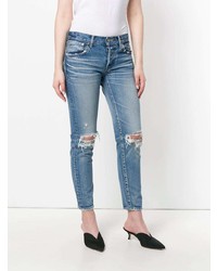 blaue Jeans mit Destroyed-Effekten von Moussy Vintage