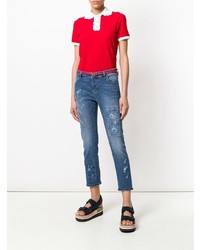 blaue Jeans mit Destroyed-Effekten von RED Valentino