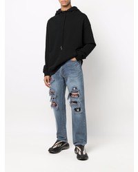 blaue Jeans mit Destroyed-Effekten von Doublet