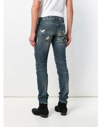 blaue Jeans mit Destroyed-Effekten von Pierre Balmain