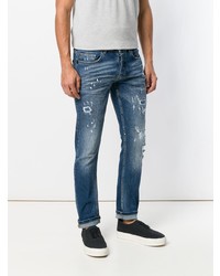 blaue Jeans mit Destroyed-Effekten von Frankie Morello