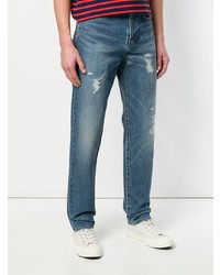 blaue Jeans mit Destroyed-Effekten von Saint Laurent