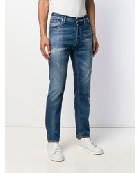 blaue Jeans mit Destroyed-Effekten von Dondup