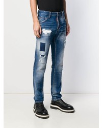 blaue Jeans mit Destroyed-Effekten von DSQUARED2