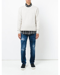 blaue Jeans mit Destroyed-Effekten von DSQUARED2