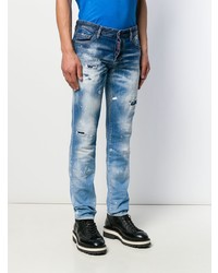 blaue Jeans mit Destroyed-Effekten von DSQUARED2