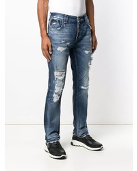 blaue Jeans mit Destroyed-Effekten von Philipp Plein