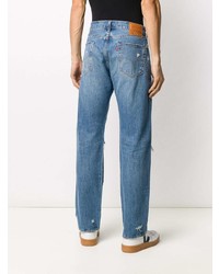 blaue Jeans mit Destroyed-Effekten von Levi's