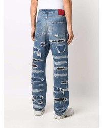 blaue Jeans mit Destroyed-Effekten von 424