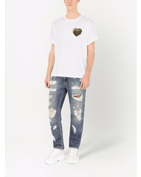 blaue Jeans mit Destroyed-Effekten von Dolce & Gabbana