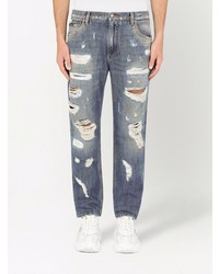 blaue Jeans mit Destroyed-Effekten von Dolce & Gabbana