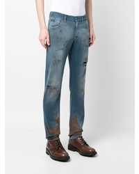 blaue Jeans mit Destroyed-Effekten von Dolce & Gabbana