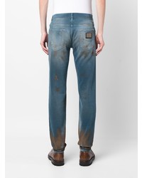 blaue Jeans mit Destroyed-Effekten von Dolce & Gabbana