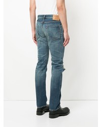 blaue Jeans mit Destroyed-Effekten von Hysteric Glamour