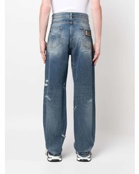 blaue Jeans mit Destroyed-Effekten von Dolce & Gabbana