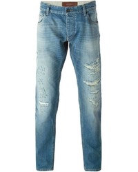 blaue Jeans mit Destroyed-Effekten von Dolce & Gabbana