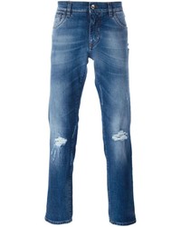 blaue Jeans mit Destroyed-Effekten von Dolce & Gabbana