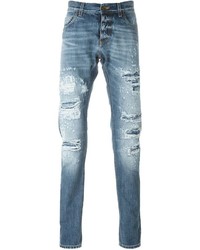 blaue Jeans mit Destroyed-Effekten von Dolce & Gabbana
