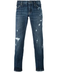 blaue Jeans mit Destroyed-Effekten von Dolce & Gabbana