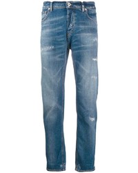 blaue Jeans mit Destroyed-Effekten von Dondup