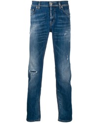 blaue Jeans mit Destroyed-Effekten von Dondup