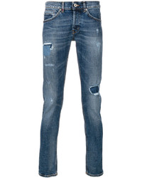 blaue Jeans mit Destroyed-Effekten von Dondup