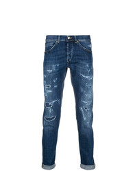 blaue Jeans mit Destroyed-Effekten von Dondup