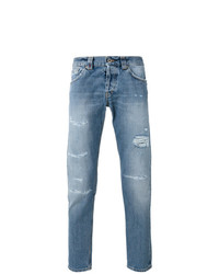 blaue Jeans mit Destroyed-Effekten von Dondup