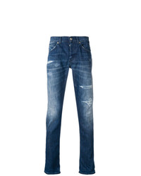 blaue Jeans mit Destroyed-Effekten von Dondup