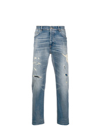 blaue Jeans mit Destroyed-Effekten von Dondup