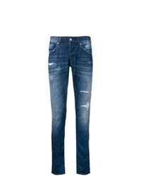 blaue Jeans mit Destroyed-Effekten von Dondup