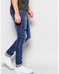 blaue Jeans mit Destroyed-Effekten von Dr. Denim