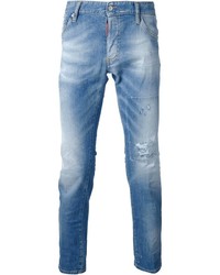blaue Jeans mit Destroyed-Effekten von DSquared