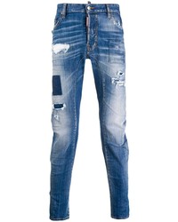 blaue Jeans mit Destroyed-Effekten von DSQUARED2