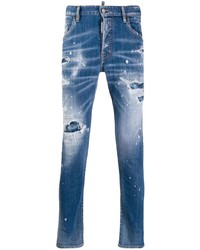 blaue Jeans mit Destroyed-Effekten von DSQUARED2