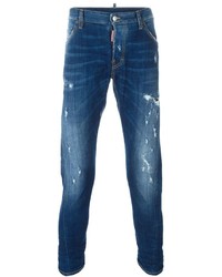 blaue Jeans mit Destroyed-Effekten von DSQUARED2