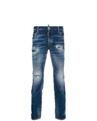 blaue Jeans mit Destroyed-Effekten von DSQUARED2