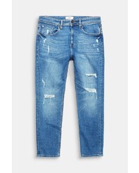 blaue Jeans mit Destroyed-Effekten von edc by Esprit