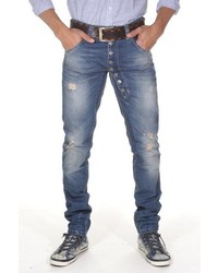 blaue Jeans mit Destroyed-Effekten von EX-PENT