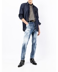 blaue Jeans mit Destroyed-Effekten von DSQUARED2