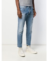 blaue Jeans mit Destroyed-Effekten von Two Denim