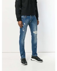 blaue Jeans mit Destroyed-Effekten von Philipp Plein