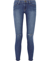 blaue Jeans mit Destroyed-Effekten von Frame Denim