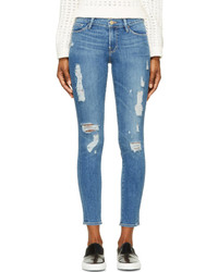 blaue Jeans mit Destroyed-Effekten von Frame Denim