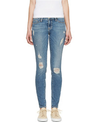 blaue Jeans mit Destroyed-Effekten von Frame Denim