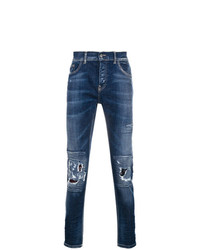 blaue Jeans mit Destroyed-Effekten von Frankie Morello
